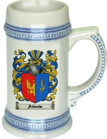 Adamis family crest stein coat of arms tankard mug