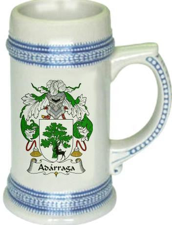 Adarraga family crest stein coat of arms tankard mug