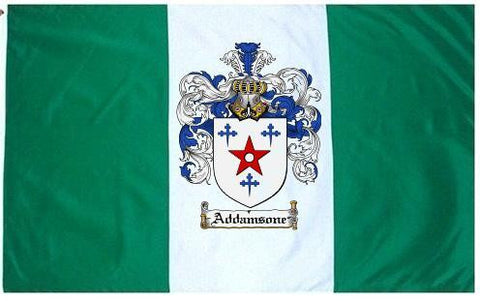 Addamsone family crest coat of arms flag