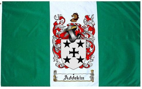 Addekin family crest coat of arms flag