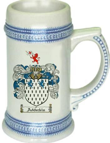 Adderkin family crest stein coat of arms tankard mug