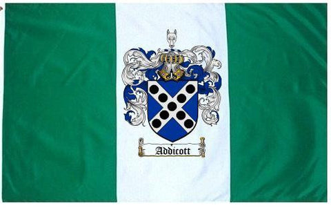 Addicott family crest coat of arms flag