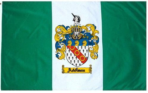 Addison family crest coat of arms flag