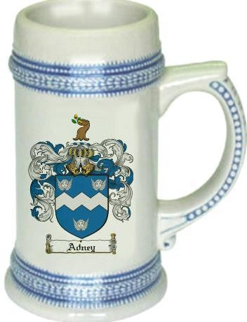 Adney family crest stein coat of arms tankard mug