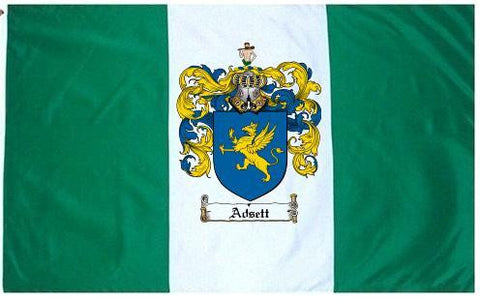 Adsett family crest coat of arms flag