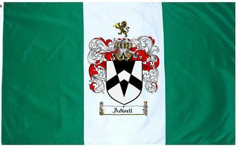 Adwell family crest coat of arms flag