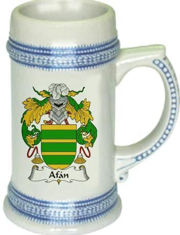 Afan family crest stein coat of arms tankard mug