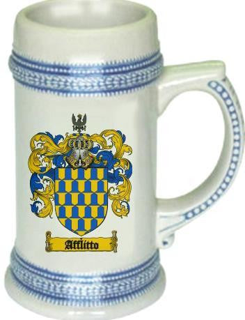 Afflitto family crest stein coat of arms tankard mug