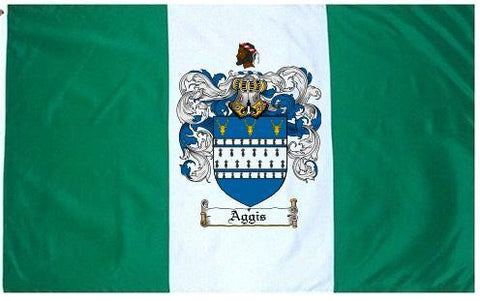 Aggis family crest coat of arms flag