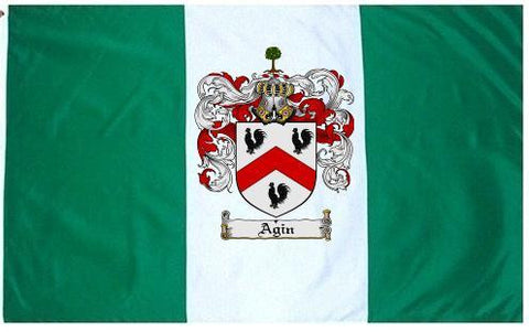 Agin family crest coat of arms flag