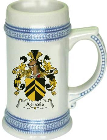 Agricola family crest stein coat of arms tankard mug