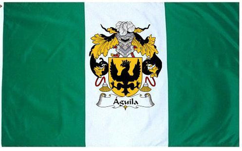 Aguila family crest coat of arms flag