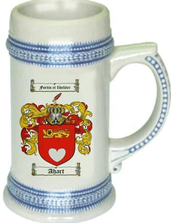 Ahart family crest stein coat of arms tankard mug