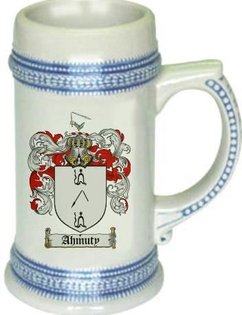 Ahmuty family crest stein coat of arms tankard mug