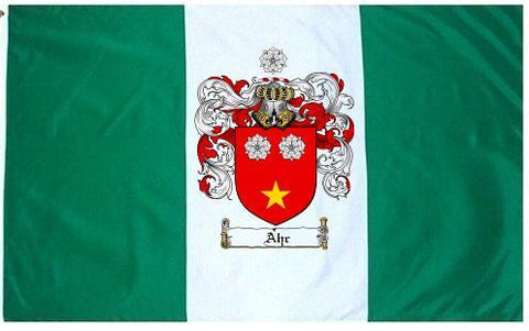 Ahr family crest coat of arms flag