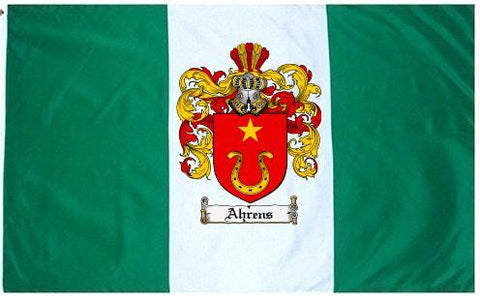 Ahrens family crest coat of arms flag