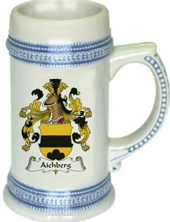 Aichberg family crest stein coat of arms tankard mug