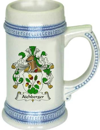 Aichberger family crest stein coat of arms tankard mug