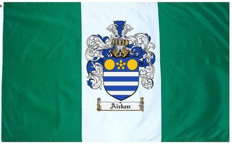 Aicken family crest coat of arms flag