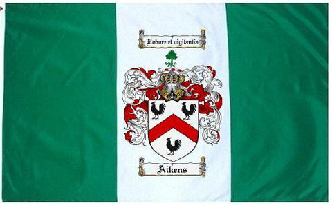 Aikens family crest coat of arms flag