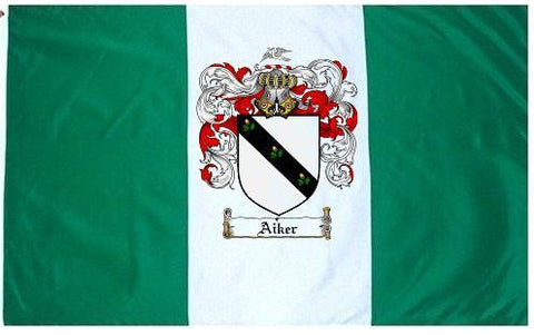 Aiker family crest coat of arms flag