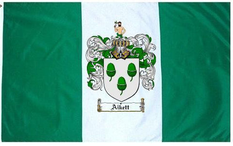 Aikett family crest coat of arms flag