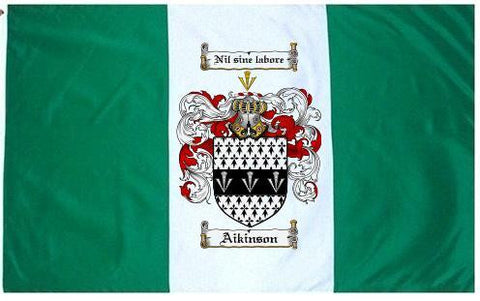 Aikinson family crest coat of arms flag