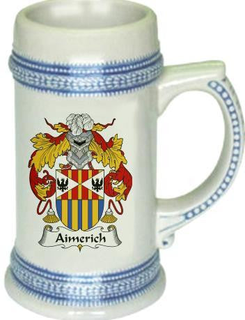 Aimerich family crest stein coat of arms tankard mug