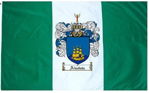 Aindow family crest coat of arms flag