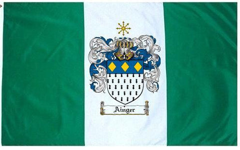 Ainger family crest coat of arms flag