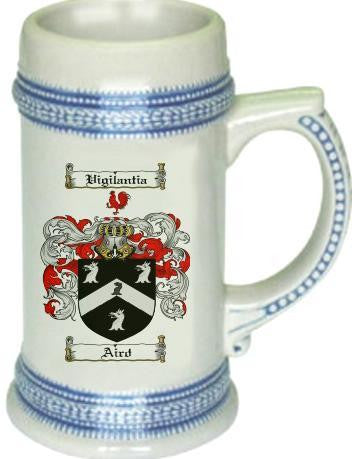 Aird family crest stein coat of arms tankard mug