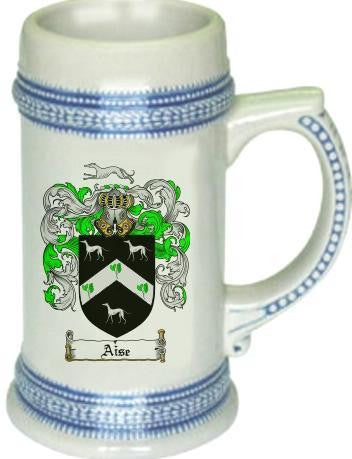 Aise family crest stein coat of arms tankard mug