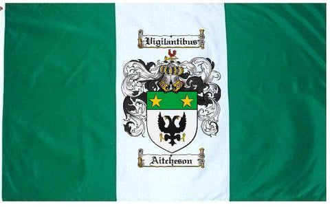 Aitcheson family crest coat of arms flag