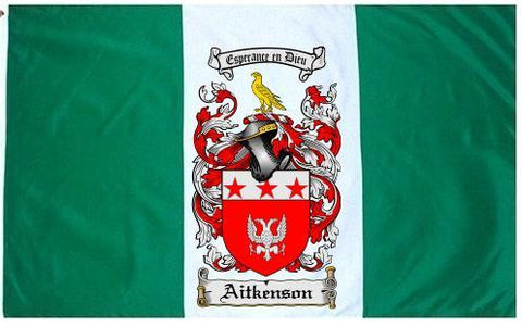 Aitkenson family crest coat of arms flag