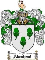 Akenhead coat of arms family crest download