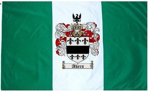 Akers family crest coat of arms flag