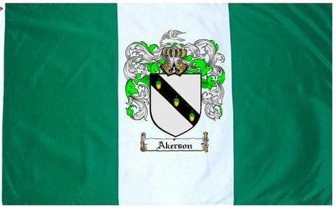 Akerson family crest coat of arms flag