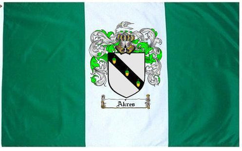 Akres family crest coat of arms flag