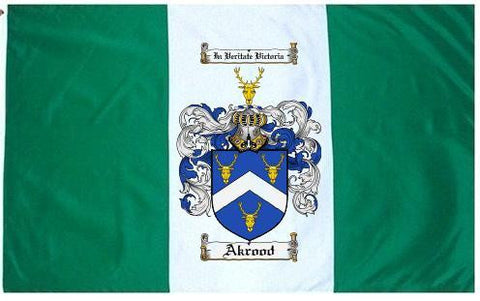 Akrood family crest coat of arms flag