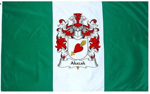 Akszak family crest coat of arms flag