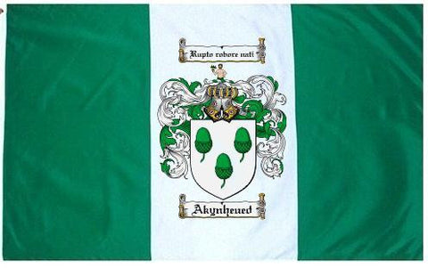 Akynheued family crest coat of arms flag