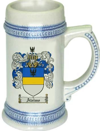 Alaimo family crest stein coat of arms tankard mug