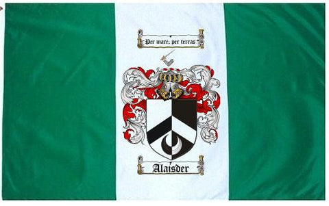 Alaisder family crest coat of arms flag