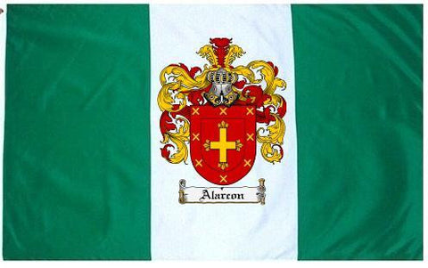 Alarcon family crest coat of arms flag