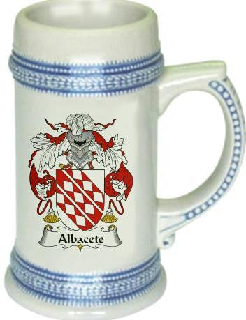 Albacete family crest stein coat of arms tankard mug