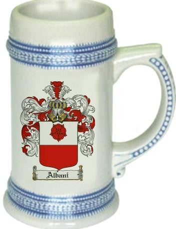 Albani family crest stein coat of arms tankard mug