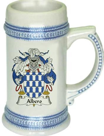Albero family crest stein coat of arms tankard mug