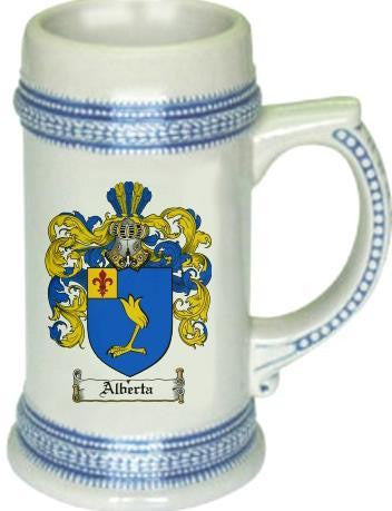Alberta family crest stein coat of arms tankard mug