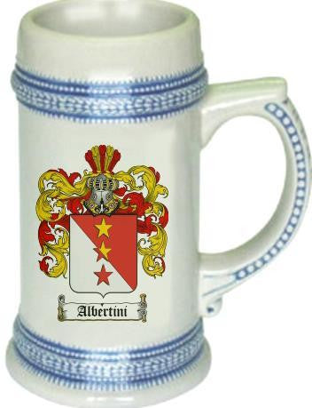 Albertini family crest stein coat of arms tankard mug