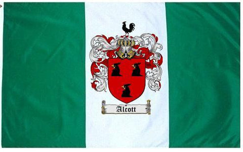 Alcott family crest coat of arms flag